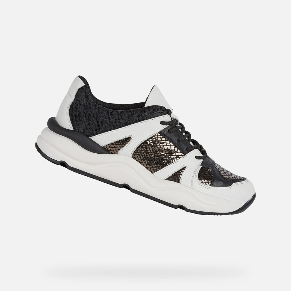 Basket Geox Topazio - Blanche/Noir - Femme 597064-TXB